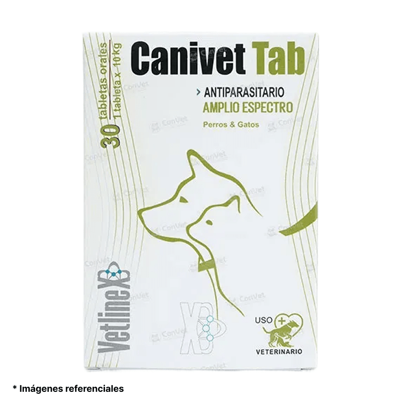 Canivet Tab Antiparasitario para Perros y Gatos caja x 30 tabletas